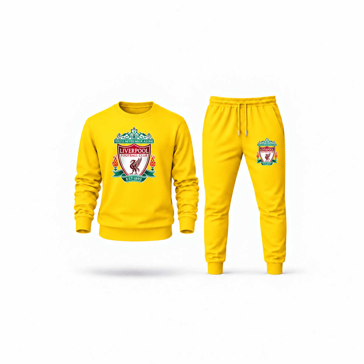 Men's Liverpool FC Est. 1892 Sweatshirt Joggers Set | Color: Yellow | Main