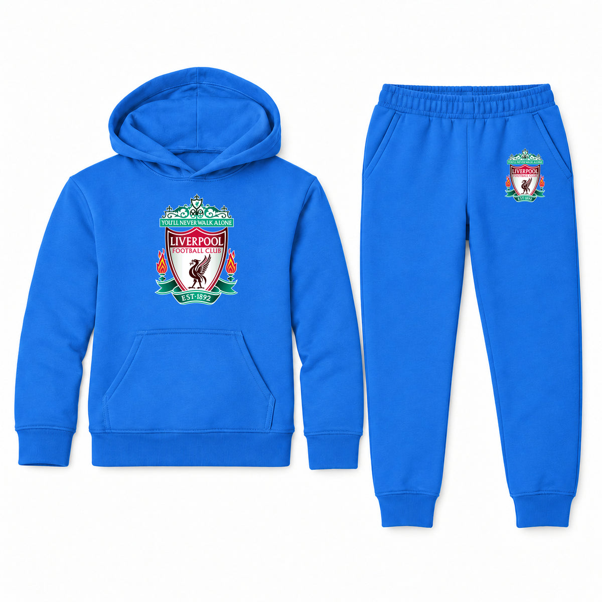 Liverpool Football Club Est.1892 youth hoodie jogger set, Blue, Youth Large ages 10–12