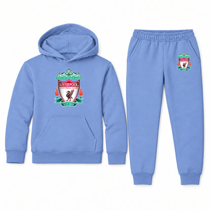 Liverpool Football Club Est.1892 youth hoodie jogger set, Carolina Blue, Youth Large ages 10–12