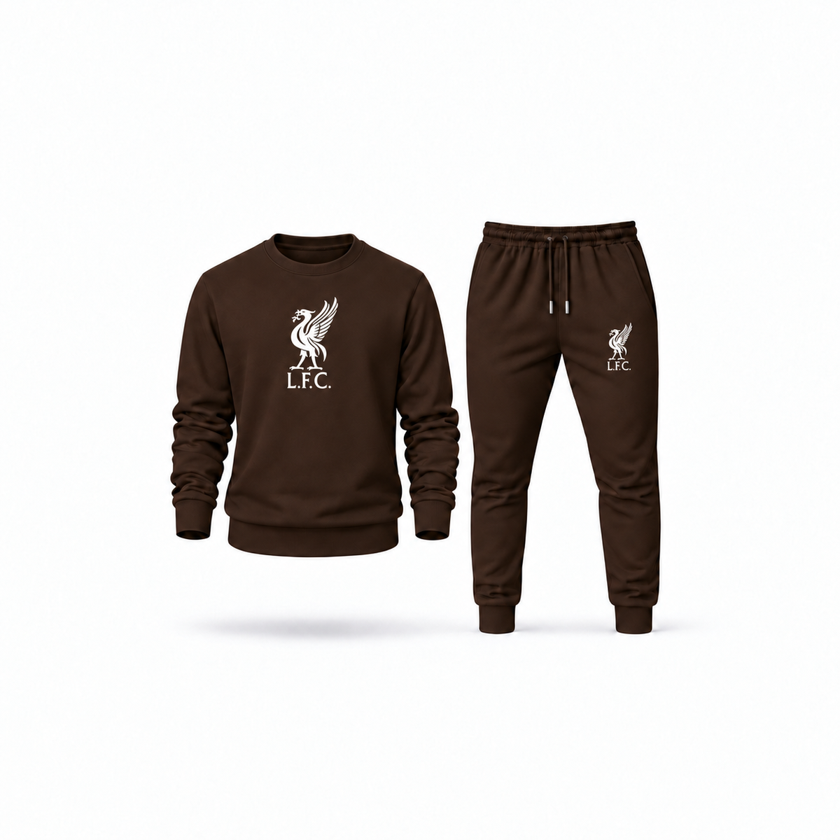 Men's Liverpool L.F.C. Soccer Sweatshirt Joggers Set | Color: Brown | Main