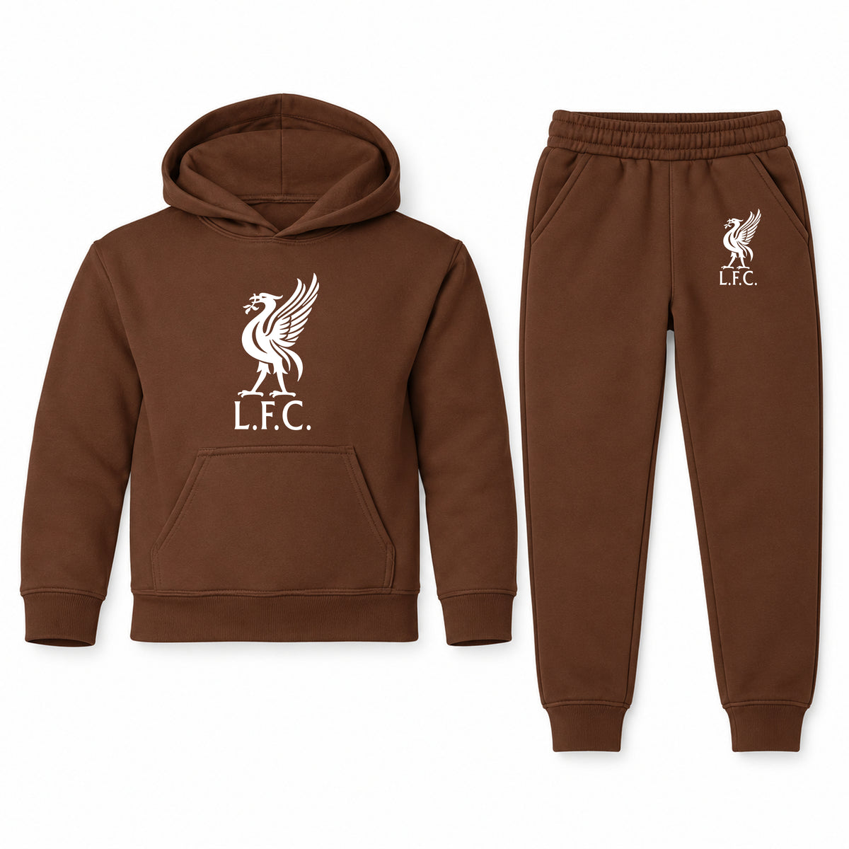 Liverpool L.F.C Soccer youth hoodie jogger set, Brown, Youth Large ages 10–12