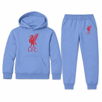 Liverpool L.F.C Soccer youth hoodie jogger set, Carolina Blue, Youth Large ages 10–12