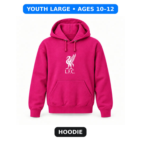 Liverpool L.F.C Soccer - Youth Large Hoodie (Ages 10–12) | Color: Hot Pink