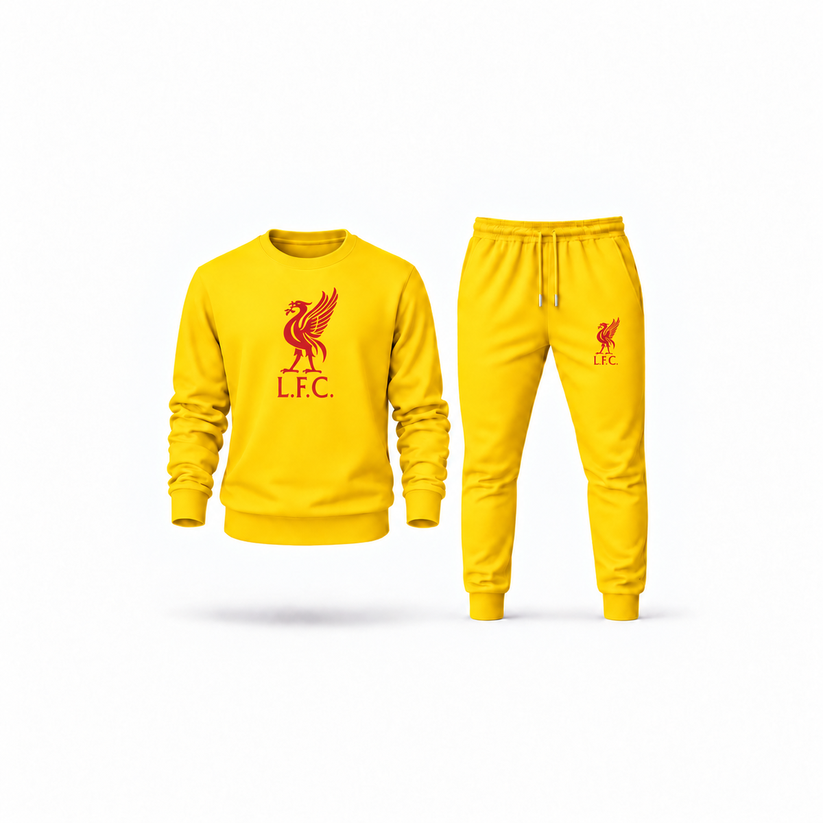 Men's Liverpool L.F.C. Soccer Sweatshirt Joggers Set | Color: Yellow | Main