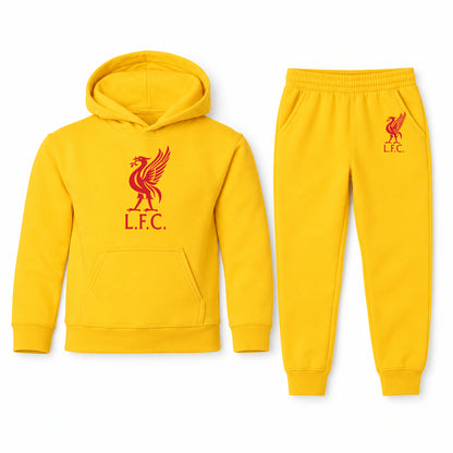 Liverpool L.F.C Soccer youth hoodie jogger set, Yellow, Youth Large ages 10–12