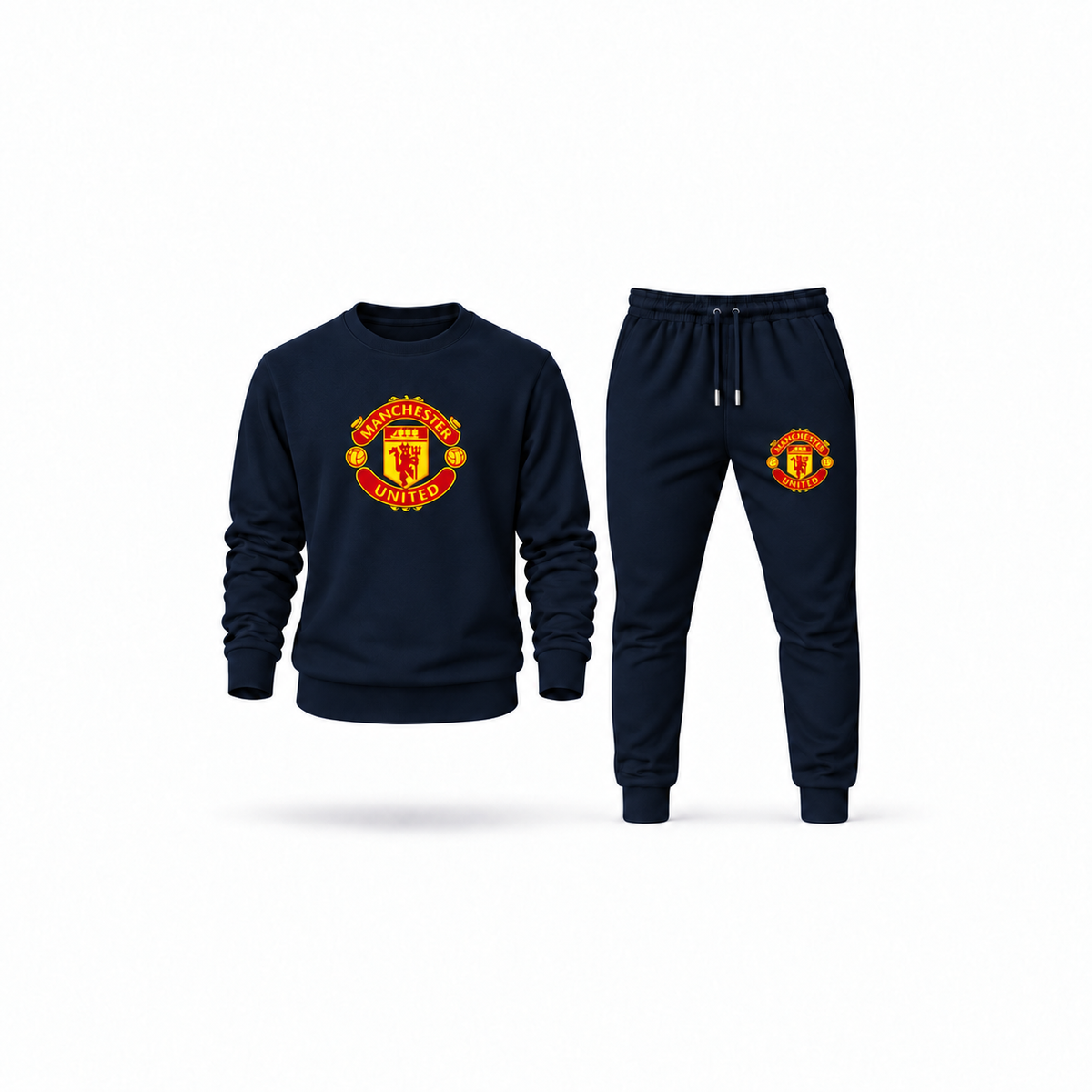 Men's Manchester United Soccer Sweatshirt Joggers Set | Color: Navy | Main