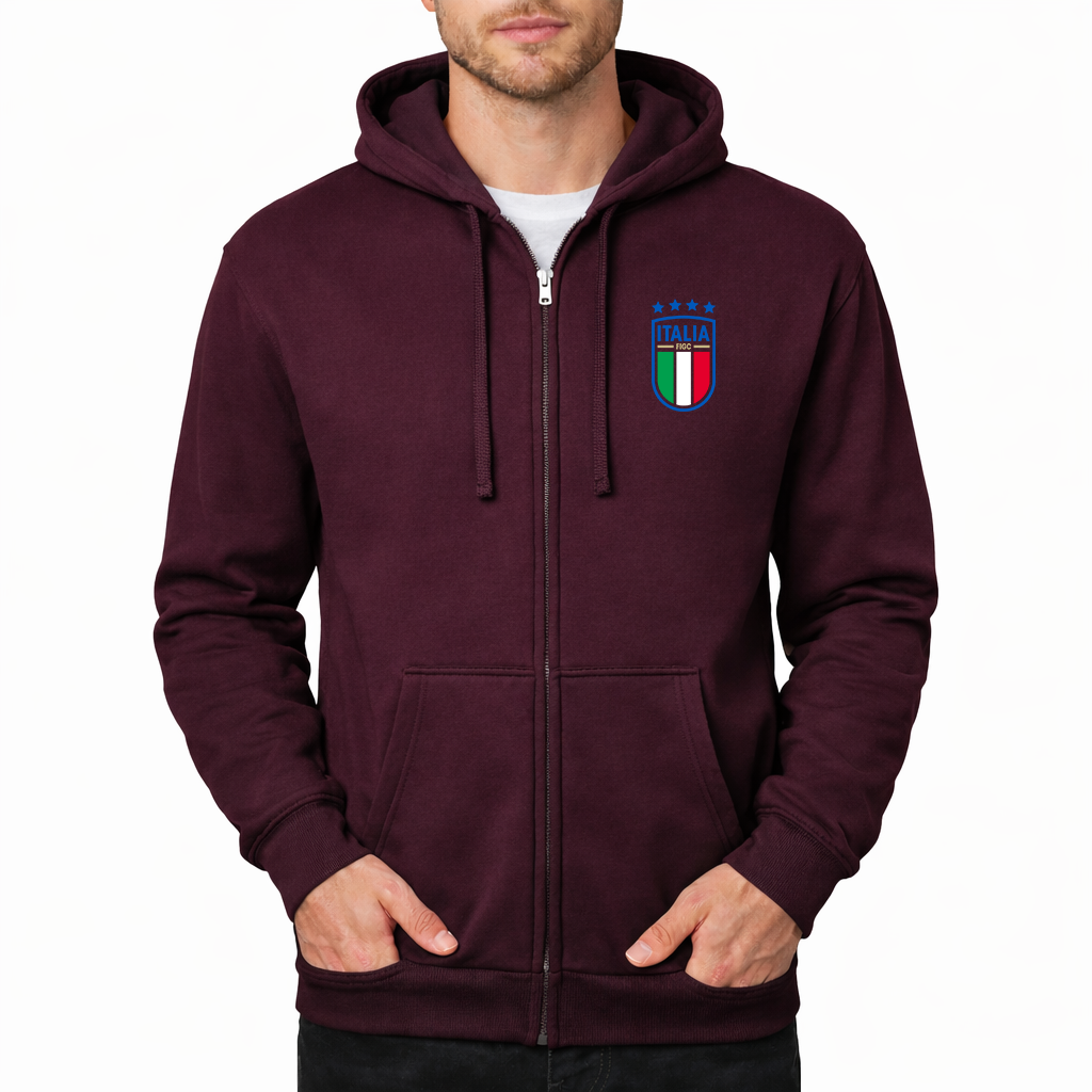 Men's Italy National Soccer Zipper Hoodie