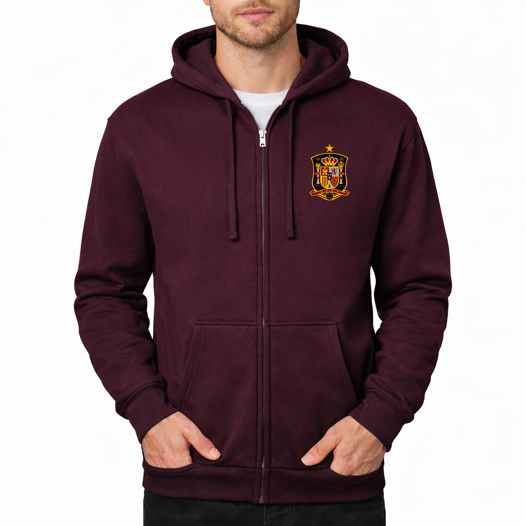 Men's Spain National Soccer Team Zipper Hoodie