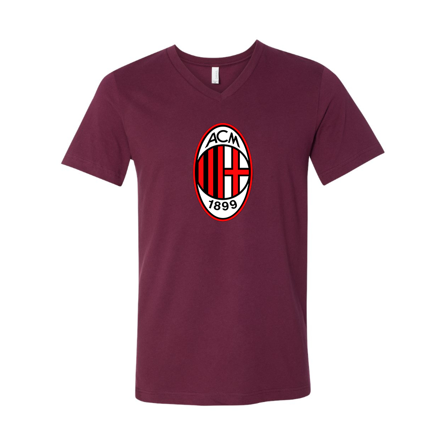 Men’s AC Milan Soccer- BELLA + CANVAS - Jersey V-Neck Tee - 3005