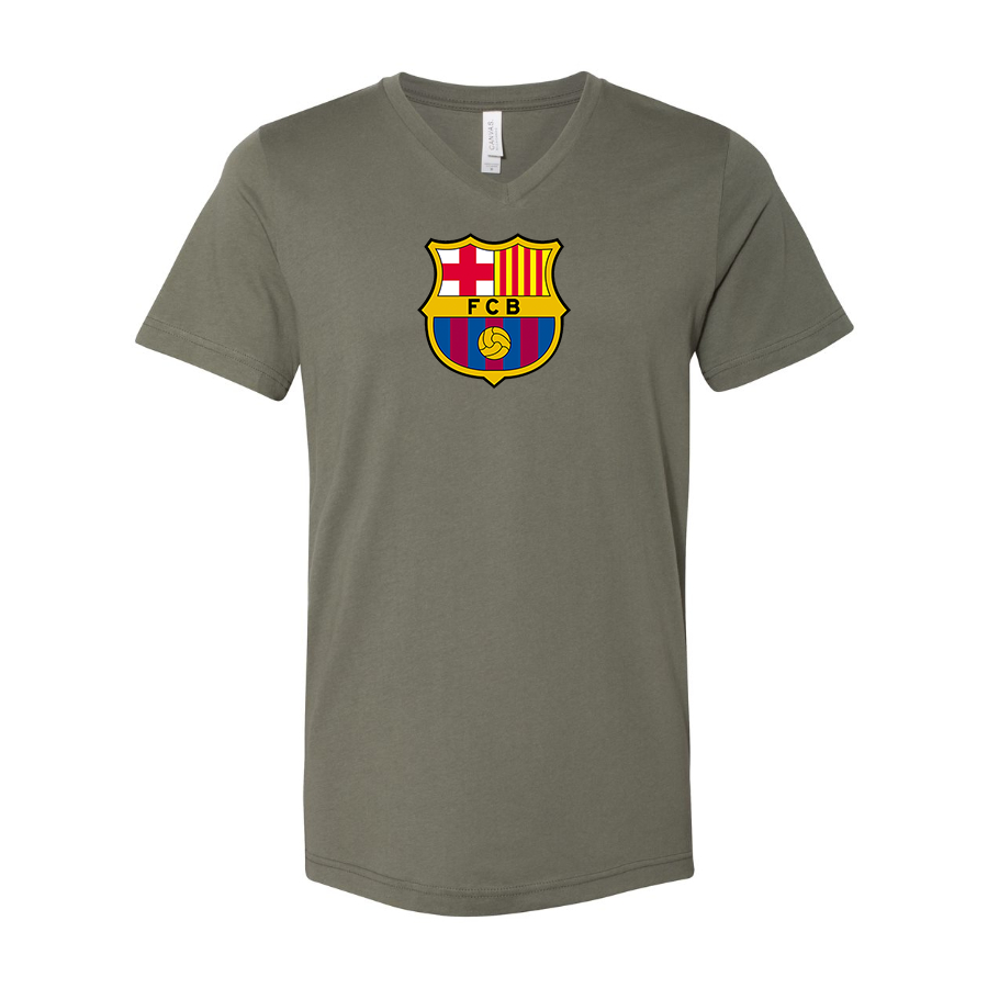 Men’s F.C.  Barcelona Soccer - BELLA + CANVAS - Jersey V-Neck Tee - 3005