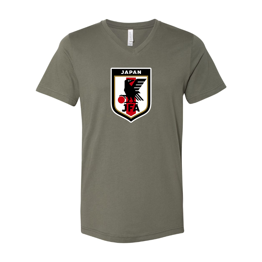 Men’s Japan National Soccer Team - BELLA + CANVAS - Jersey V-Neck Tee - 3005