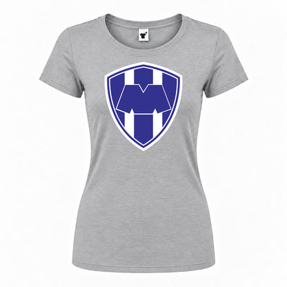Women's Monterrey FC Round Neck T-Shirt — Grey — original logo on current Drive garment