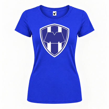 Women's Monterrey FC Round Neck T-Shirt — Royal Blue — original logo on current Drive garment