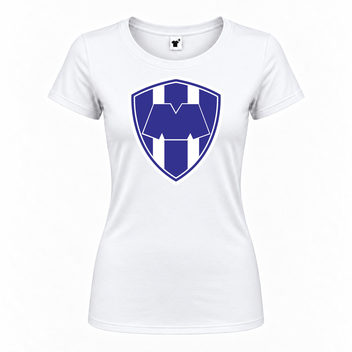 Women's Monterrey FC Round Neck T-Shirt — White — original logo on current Drive garment