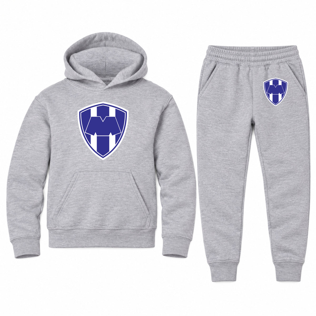 Monterrey FC youth hoodie jogger set, Sports Grey, Youth Large ages 10–12