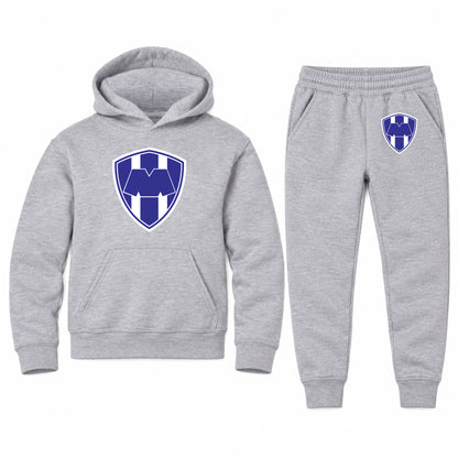 Monterrey FC youth hoodie jogger set, Sports Grey, Youth Large ages 10–12