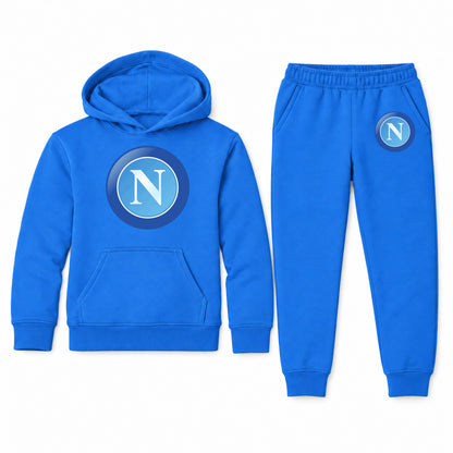 Napoli FC youth hoodie jogger set, Blue, Youth Large ages 10–12