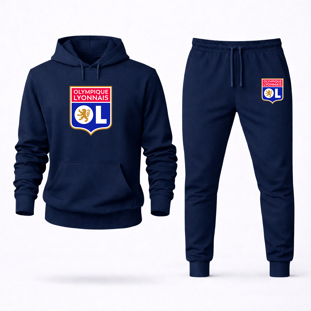 Men's Olympique Lyonnais FC Hoodie Joggers Set