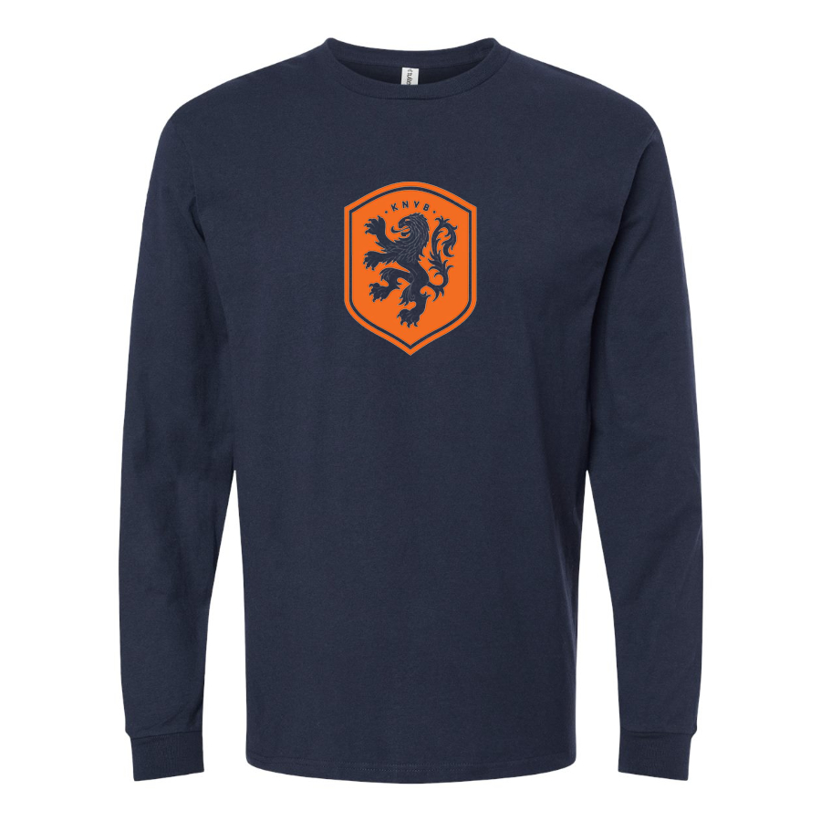 Youth Kids Netherlands National Soccer Team Long Sleeve T-Shirt