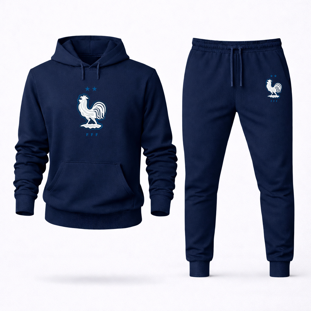 Men's France National Soccer Team  Logo Hoodie Joggers Set