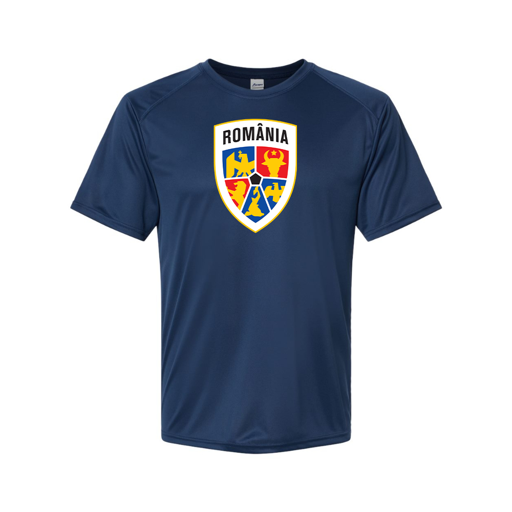 Youth Kids Romania National Soccer Team Performance T-Shirt