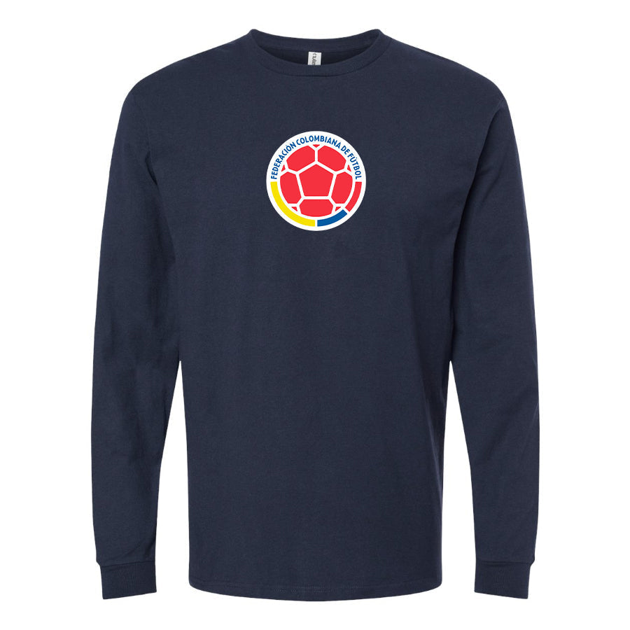 Men's Colombia National Soccer Team Cotton Long Sleeve T-Shirt