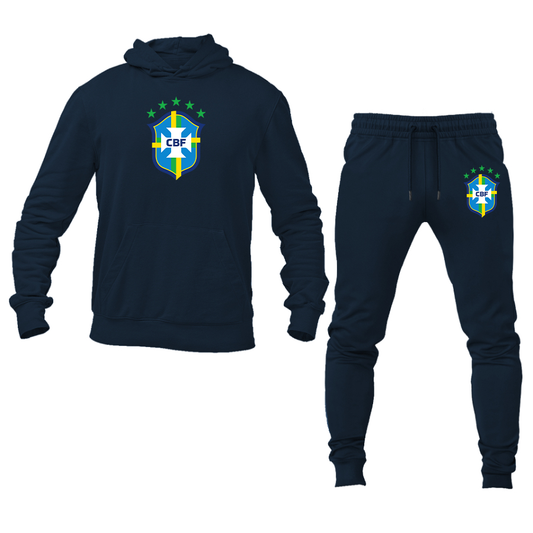 Men's Brazil National Soccer Team Hoodie Joggers Set