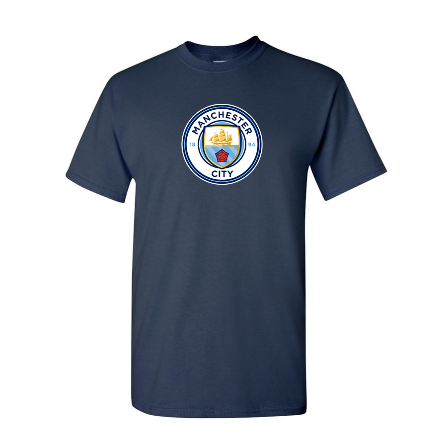 Youth Kids Manchester City Soccer Cotton T-Shirt