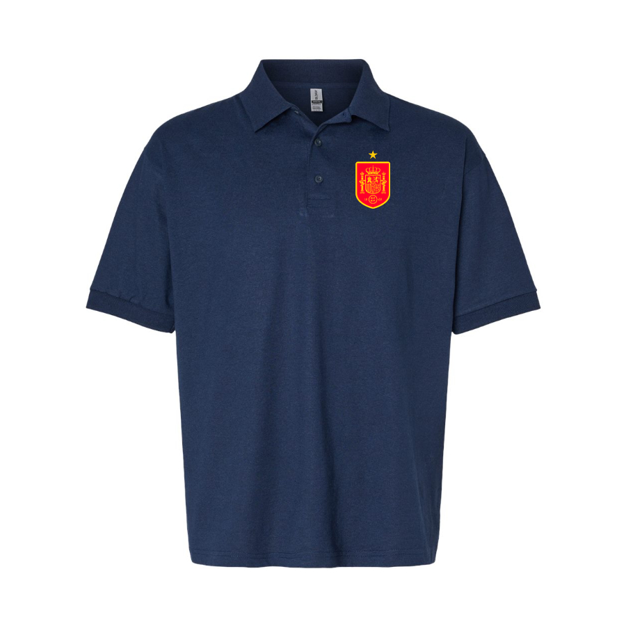 Men's Spain Red Logo National Soccer Team Dry Blend Polo