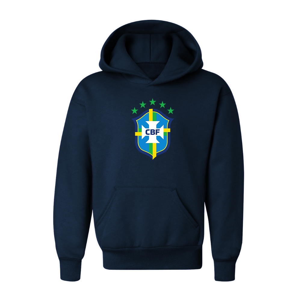 Youth Kids Brazil National Soccer Team Pullover Hoodie