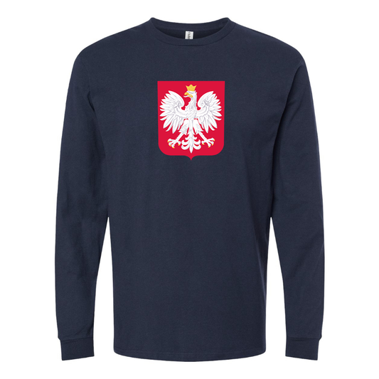 Youth Kids Poland National Soccer Team Long Sleeve T-Shirt