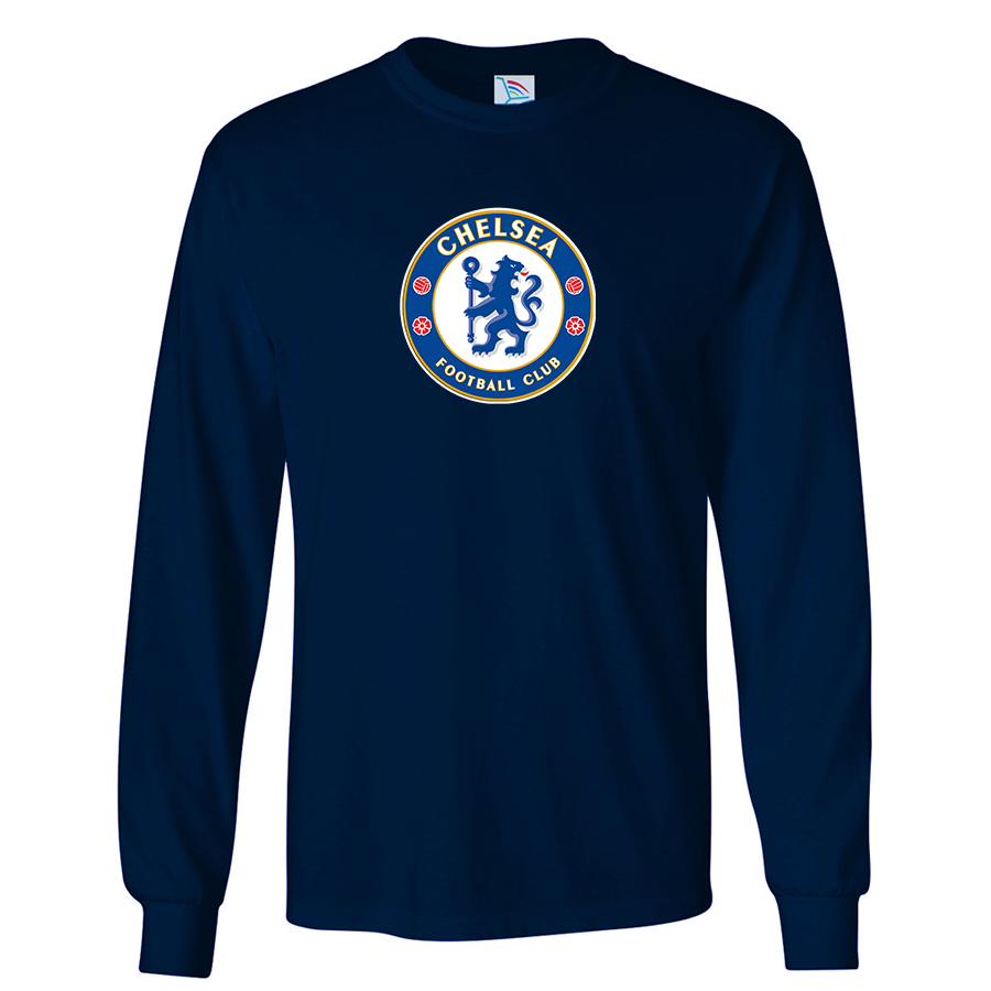 Men's Chelsea Soccer Cotton Long Sleeve T-Shirt
