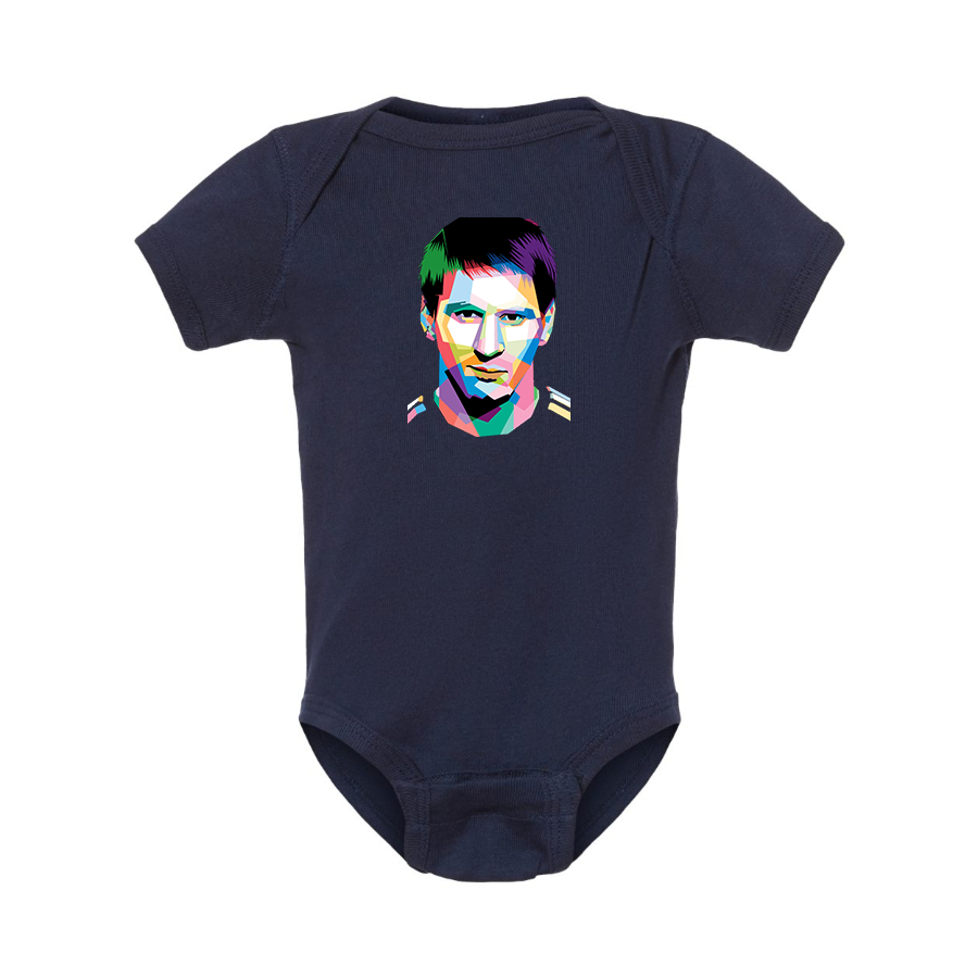 Lionel Messi Face Art Soccer Baby Romper Onesie