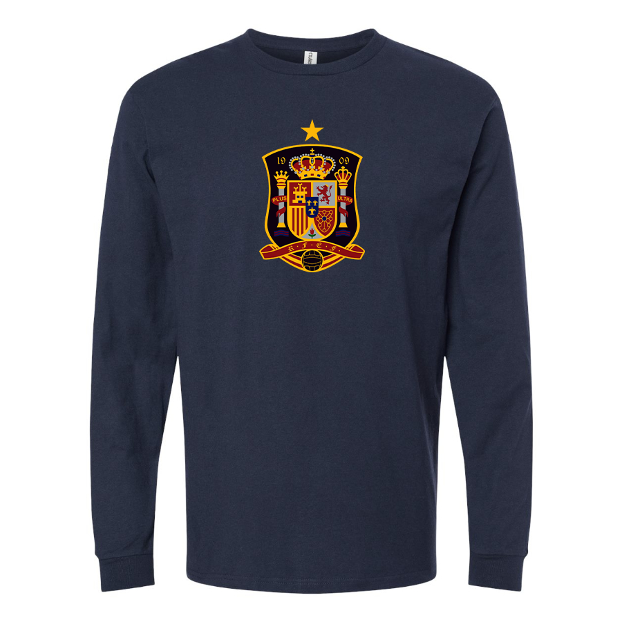 Men's Spain National Soccer Team Long Sleeve T-Shirt