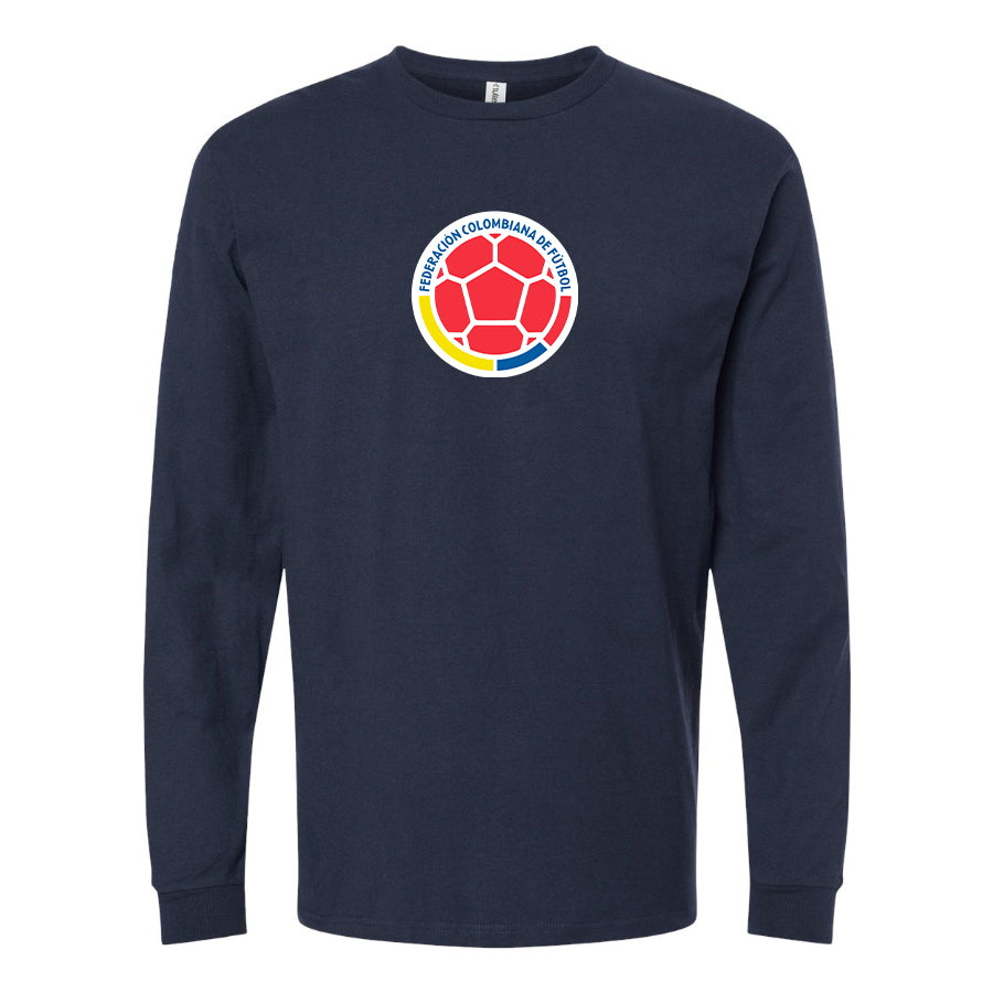 Youth Kids Colombia National Soccer Team Long Sleeve T-Shirt