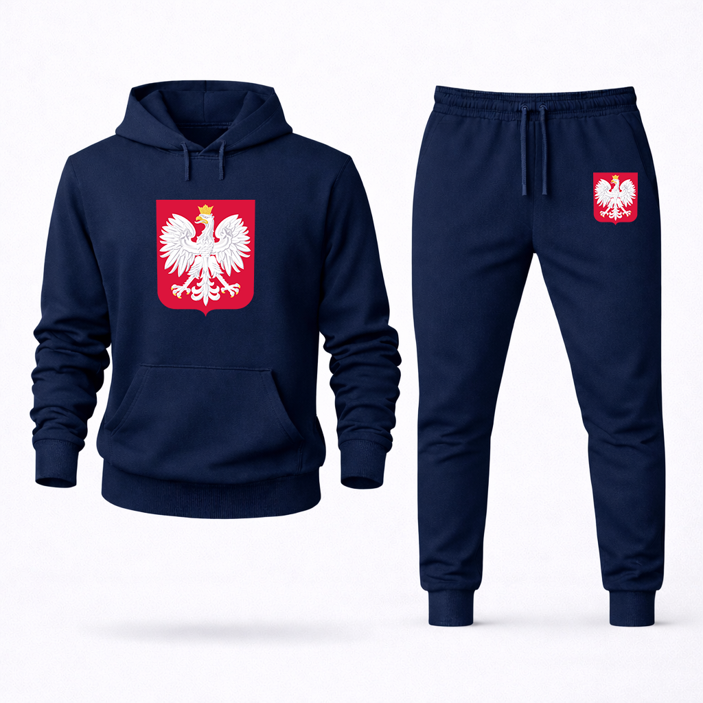 Men's Poland National Soccer Team Hoodie Joggers Set