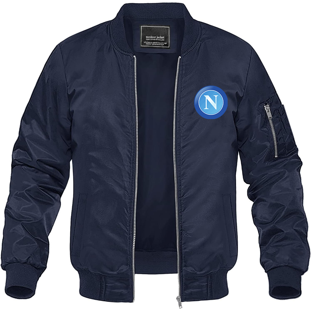 Men's Napoli FC Lightweight Bomber Jacket Windbreaker Softshell Varsity Jacket Coat