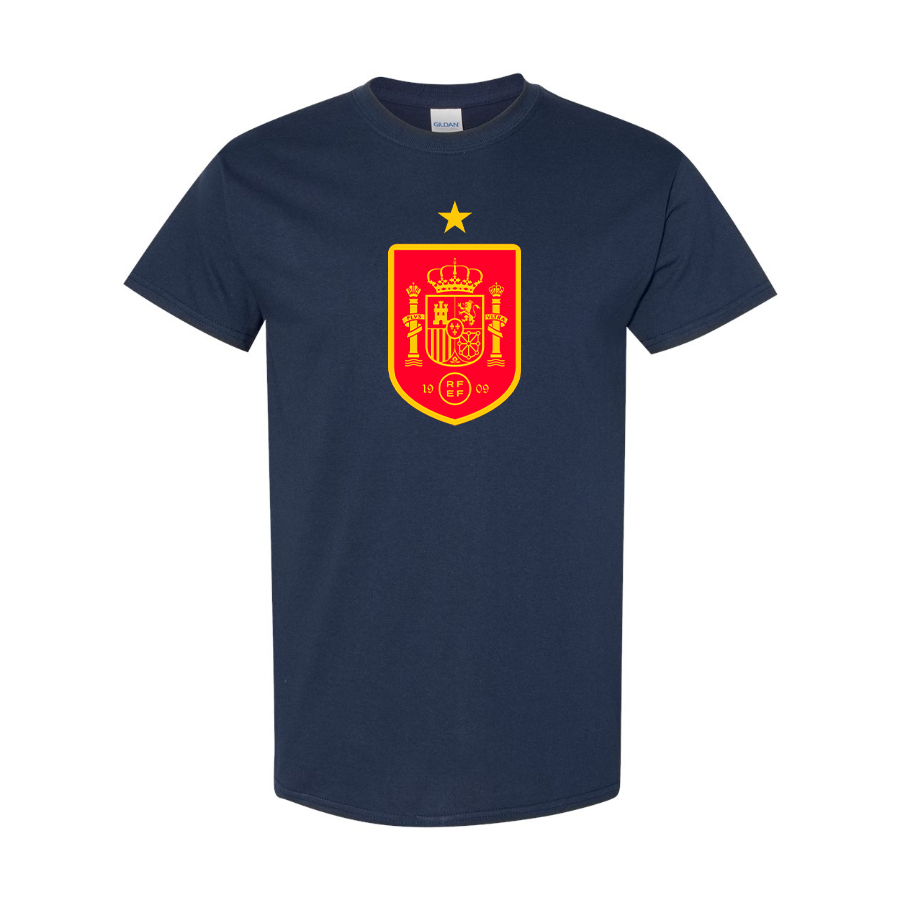 Youth Kids Spain Red Logo National Soccer Team Cotton T-Shirt