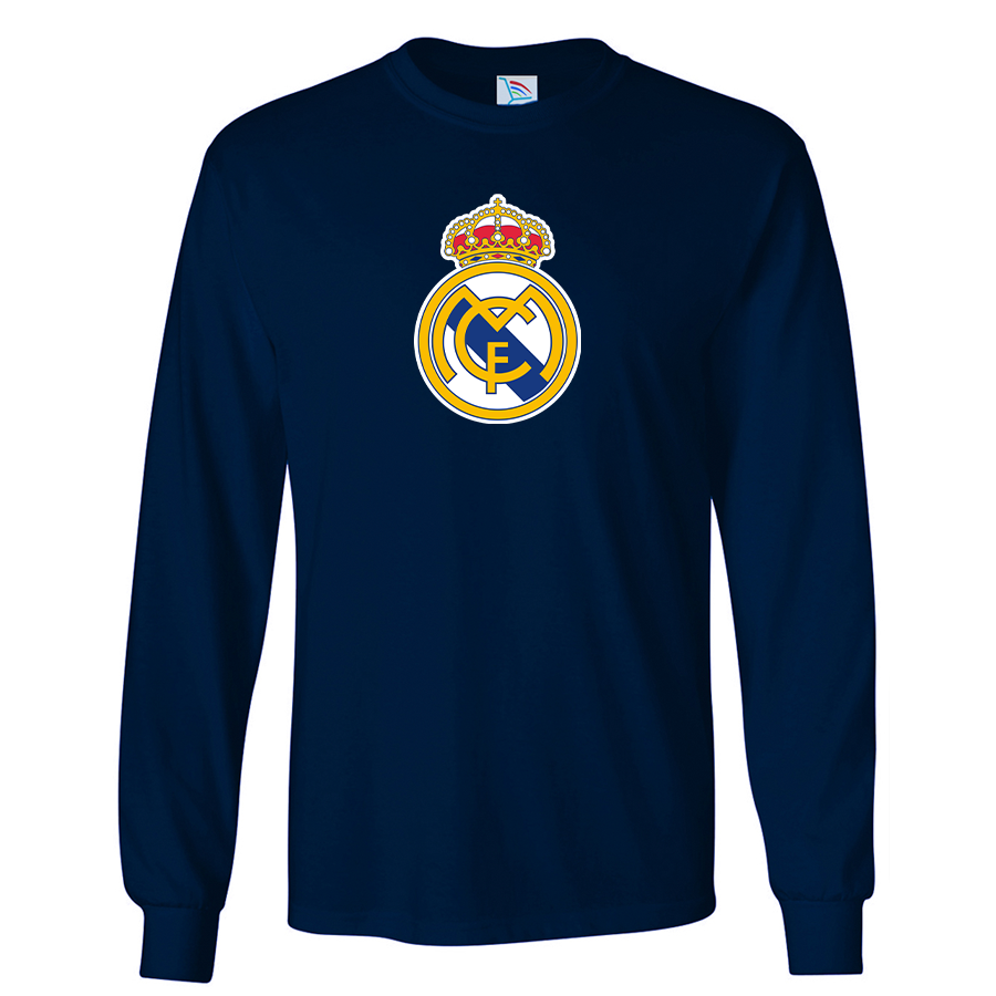 Youth Kids Real Madrid Soccer Long Sleeve T-Shirt