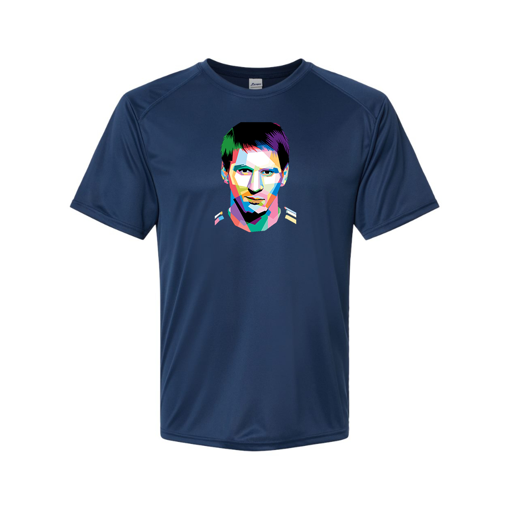 Youth Kids Lionel Messi Face Art Soccer Performance T-Shirt