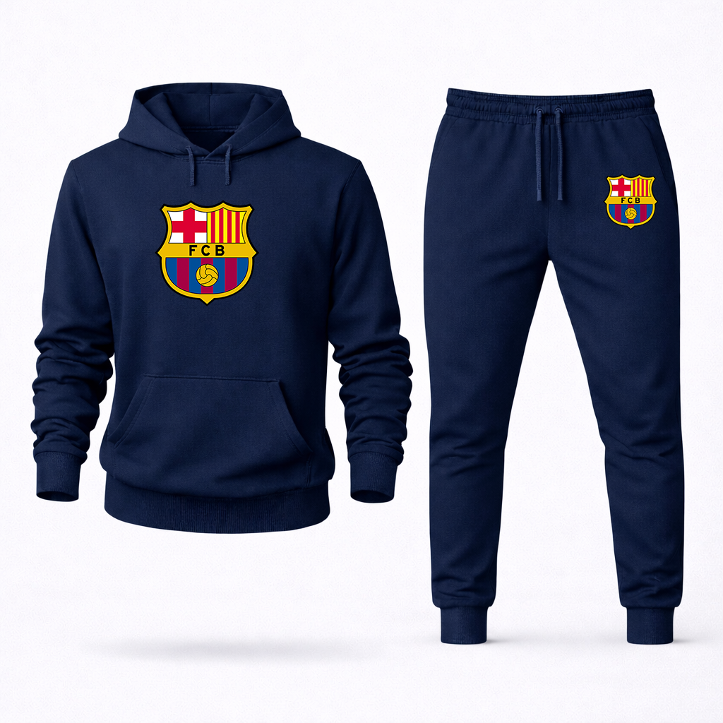 Men's F.C. Barcelona Soccer Logo Hoodie Joggers Set