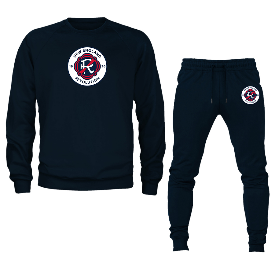 Men's New England Revolution FC Crewneck Sweatshirt Joggers Suit