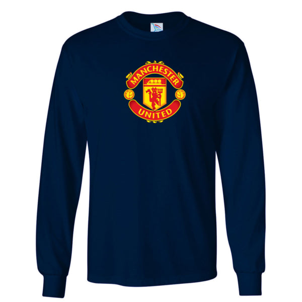 Men’s Manchester United Soccer Cotton Long Sleeve T-Shirt