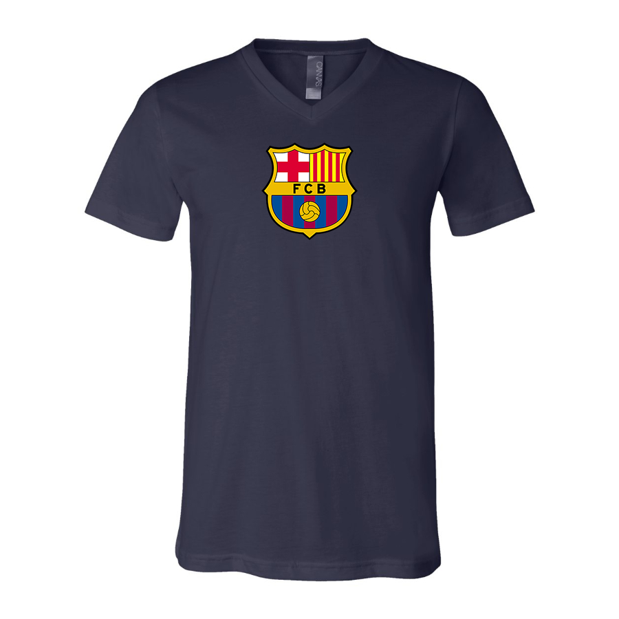 Men’s F.C.  Barcelona Soccer - BELLA + CANVAS - Jersey V-Neck Tee - 3005