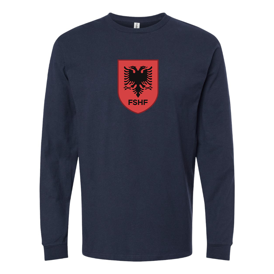 Men's Albania National Soccer Team Cotton Long Sleeve T-Shirt