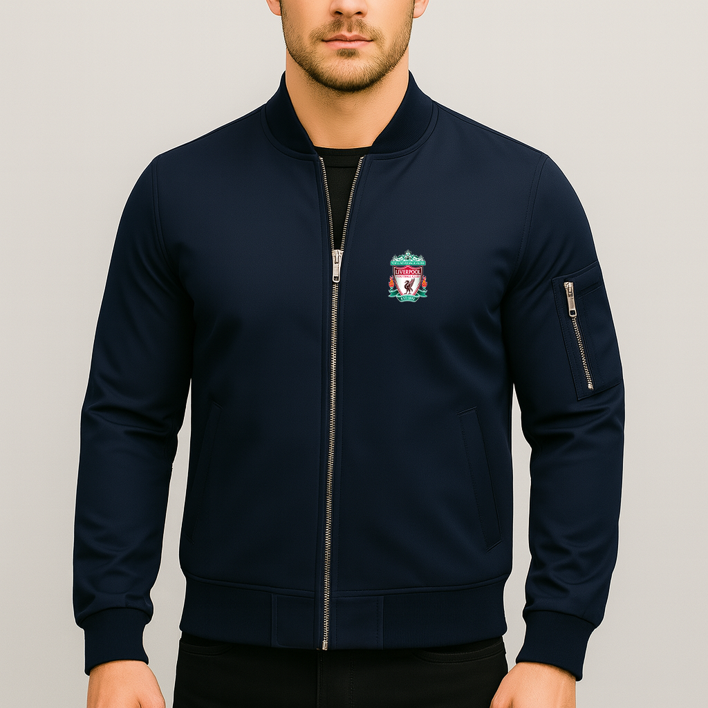 Men's Liverpool Football Club Est.1892 Lightweight Bomber Jacket Windbreaker Softshell Varsity Jacket Coat