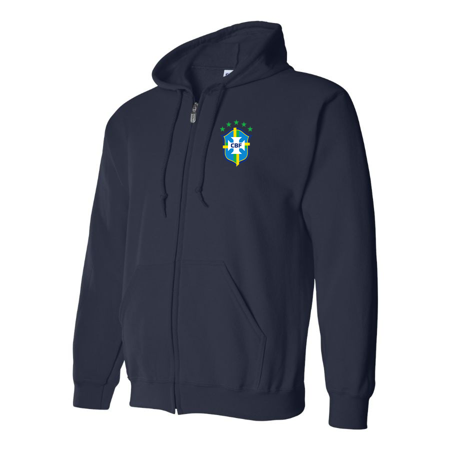 Men's Brazil National Soccer Team Zipper Hoodie