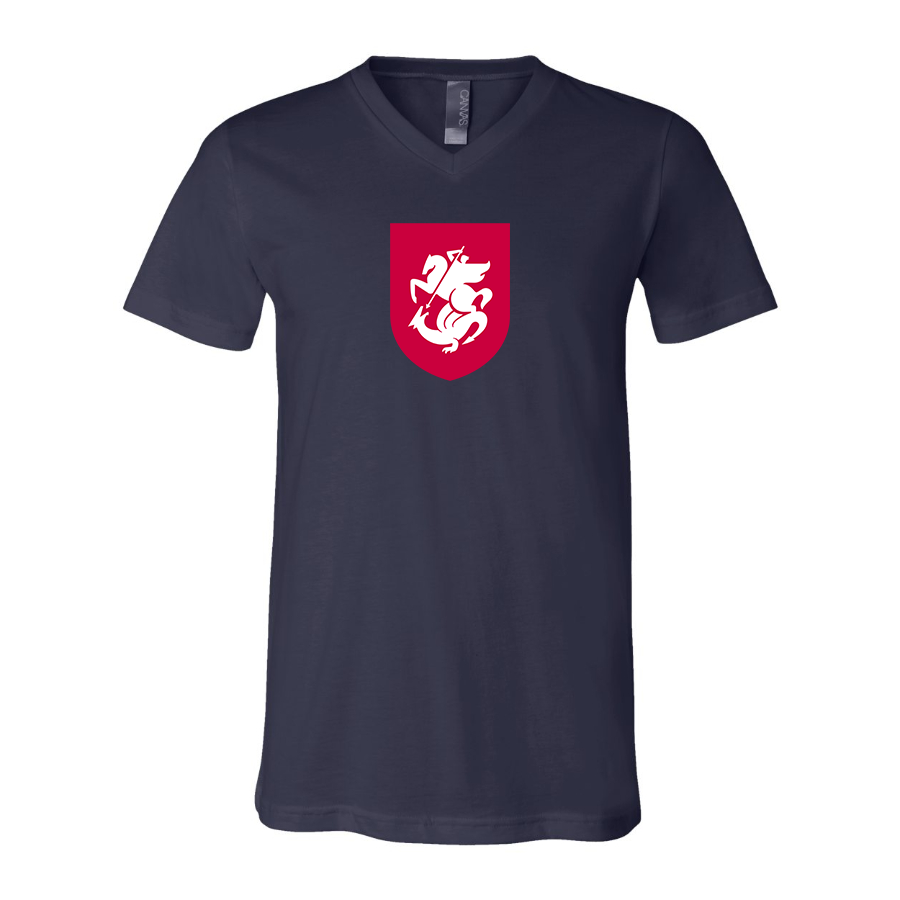 Men’s Georgia National Soccer Team - BELLA + CANVAS - Jersey V-Neck Tee - 3005