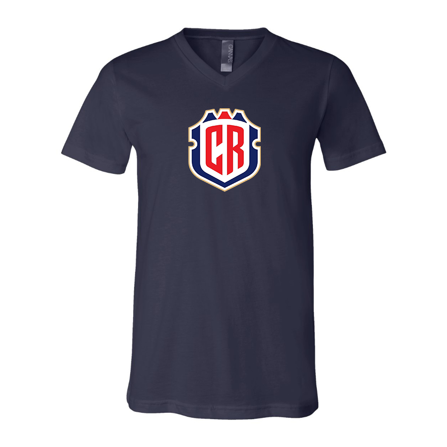 Men’s Costa Rica National Soccer Team - BELLA + CANVAS - Jersey V-Neck Tee - 3005