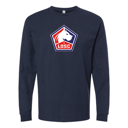 Men's Lille Olympique FC Cotton Long Sleeve T-Shirt